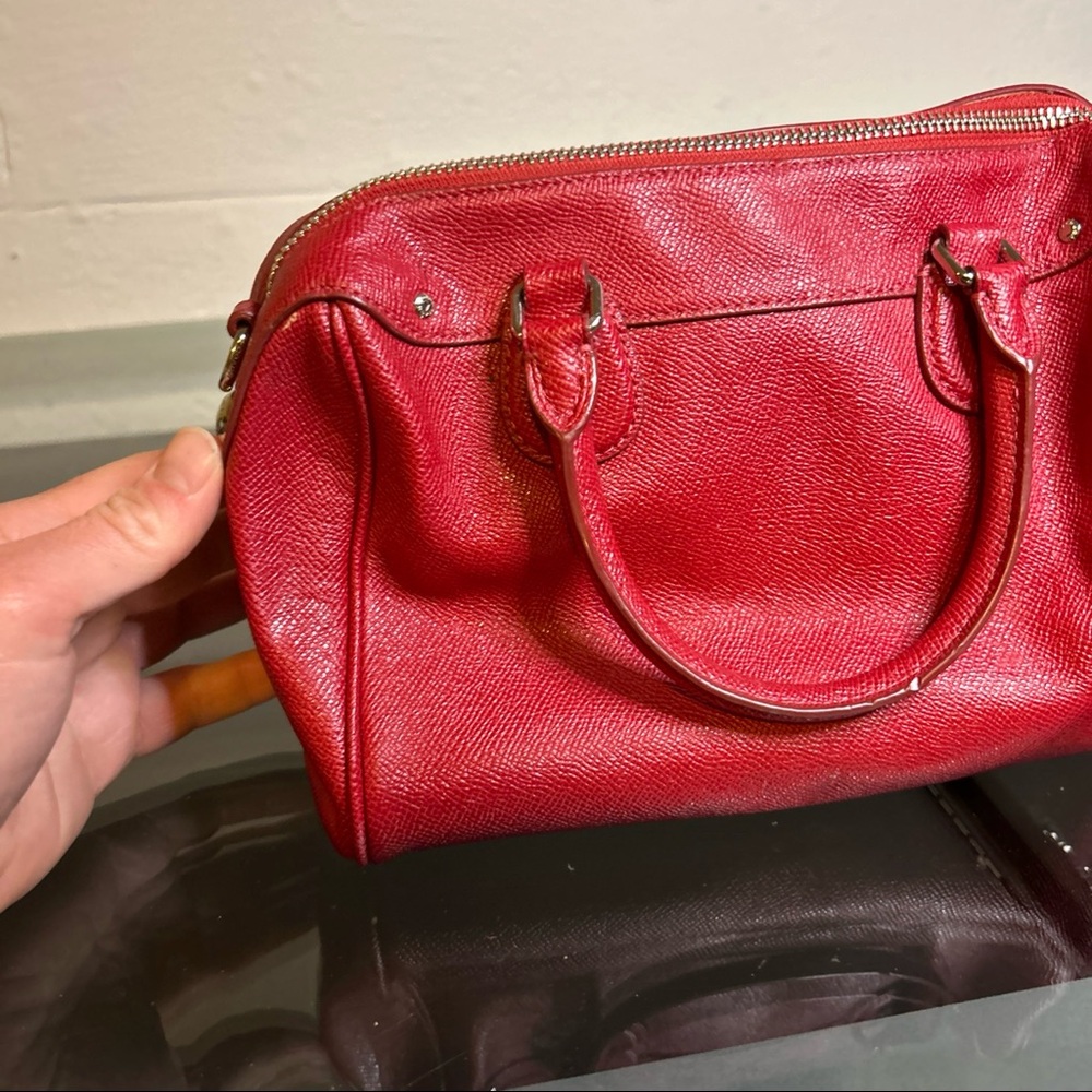 Coach Mini Satchel Handbag- Red - Picture 14 of 16